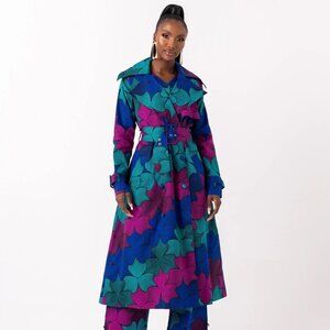 ZURI African Print Trench Jacket